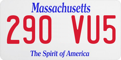 MA license plate 290VU5