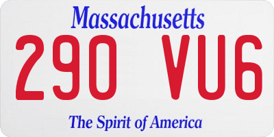 MA license plate 290VU6