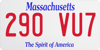 MA license plate 290VU7