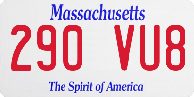 MA license plate 290VU8