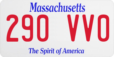 MA license plate 290VV0