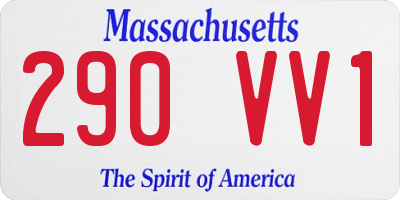 MA license plate 290VV1