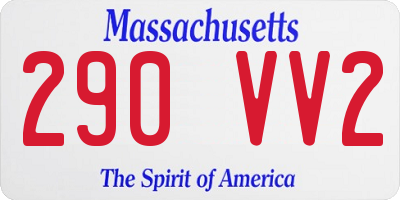 MA license plate 290VV2