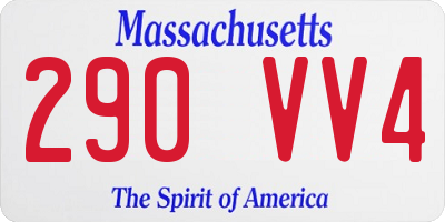 MA license plate 290VV4