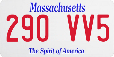 MA license plate 290VV5