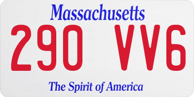 MA license plate 290VV6