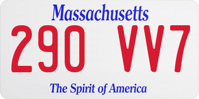 MA license plate 290VV7