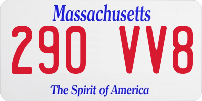 MA license plate 290VV8