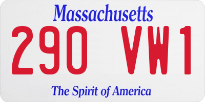 MA license plate 290VW1