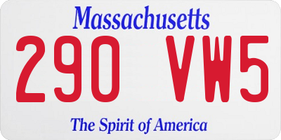 MA license plate 290VW5