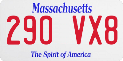 MA license plate 290VX8
