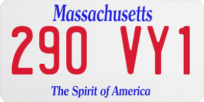 MA license plate 290VY1