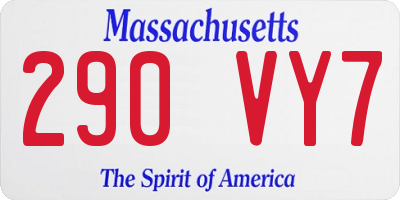 MA license plate 290VY7
