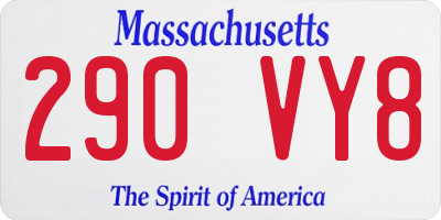 MA license plate 290VY8