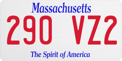 MA license plate 290VZ2