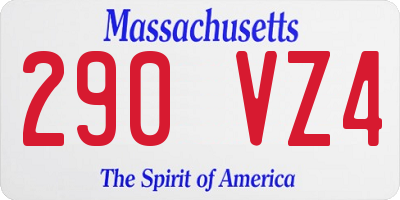 MA license plate 290VZ4