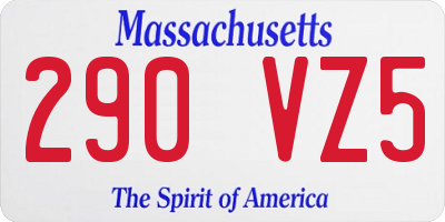 MA license plate 290VZ5