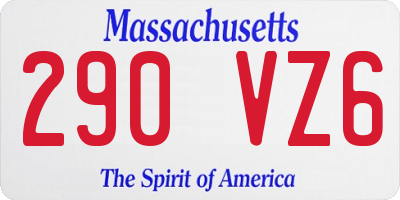 MA license plate 290VZ6