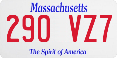 MA license plate 290VZ7
