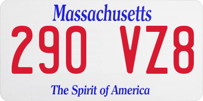MA license plate 290VZ8