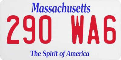 MA license plate 290WA6