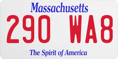 MA license plate 290WA8