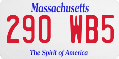 MA license plate 290WB5