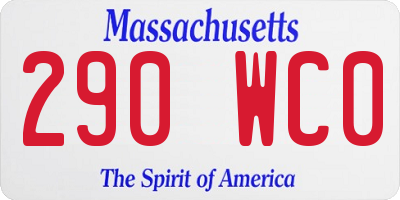 MA license plate 290WC0