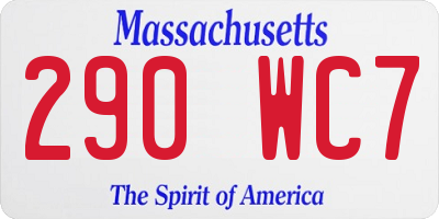 MA license plate 290WC7