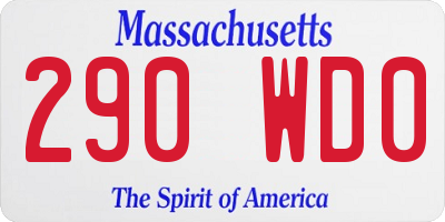 MA license plate 290WD0