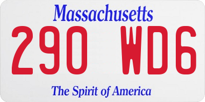 MA license plate 290WD6