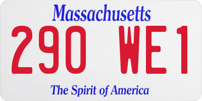 MA license plate 290WE1