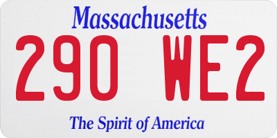 MA license plate 290WE2