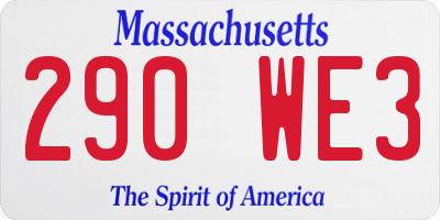 MA license plate 290WE3