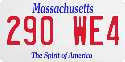 MA license plate 290WE4