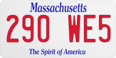 MA license plate 290WE5