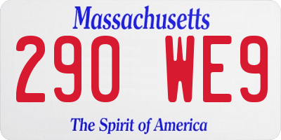 MA license plate 290WE9