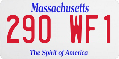 MA license plate 290WF1