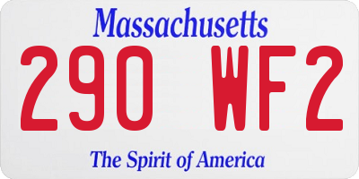 MA license plate 290WF2