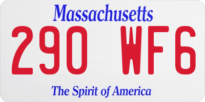 MA license plate 290WF6