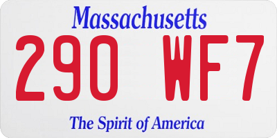MA license plate 290WF7