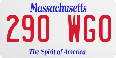 MA license plate 290WG0