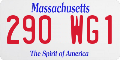 MA license plate 290WG1