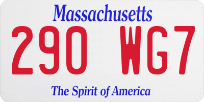 MA license plate 290WG7