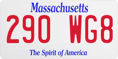 MA license plate 290WG8