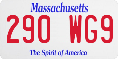 MA license plate 290WG9