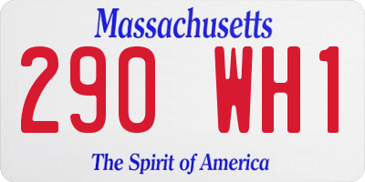 MA license plate 290WH1