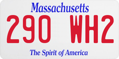 MA license plate 290WH2