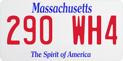 MA license plate 290WH4