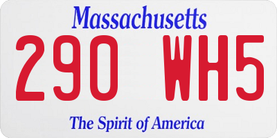 MA license plate 290WH5